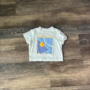 Athleta White and Blue Short Sleeve Tee